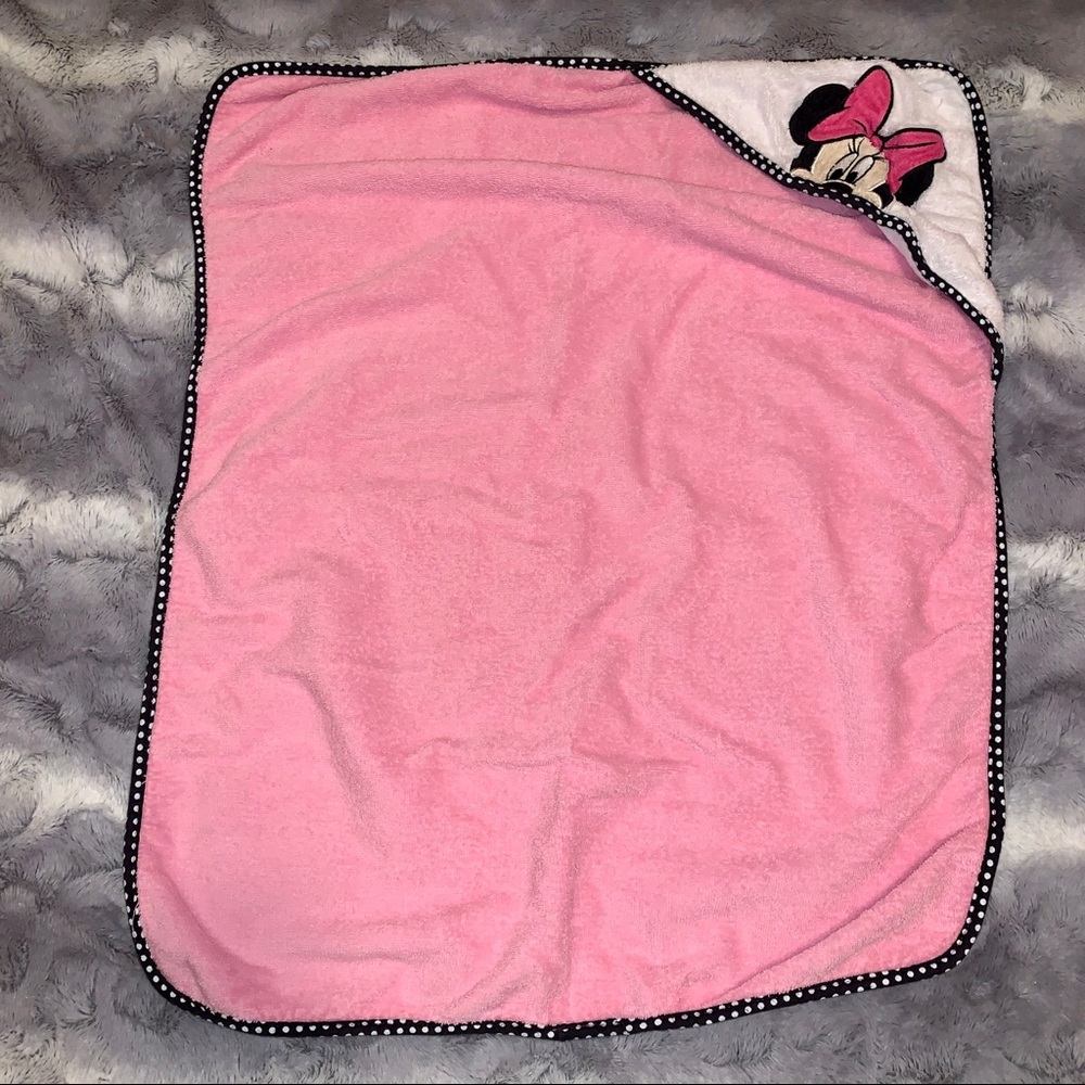 🌹Disney Minnie Mouse pink hooded towel